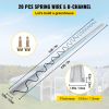 VEVOR Spring Wire and Lock Channel,6.56ft Spring Lock & U-Channel Bundle for Greenhouse, 20 Packs PE Coated Spring Wire & Aluminum Alloy Channel