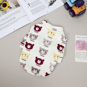 Pet clothes Dog clothes Autumn and winter new cat pet clothes Two leg sweater 22 Happy bear bottoming shirt (colour: 22 Happy Bear Undercoat - Red, size: L)