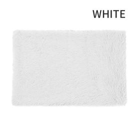 Dog Bed And Extra Matching Cover Sheet Dog Crate Pad Ultra Soft Dog Bed Mat Washable Pet Kennel Bed With Non-Slip Bottom Fluffy Plush Sleeping Mat For (Color: White, size: L)